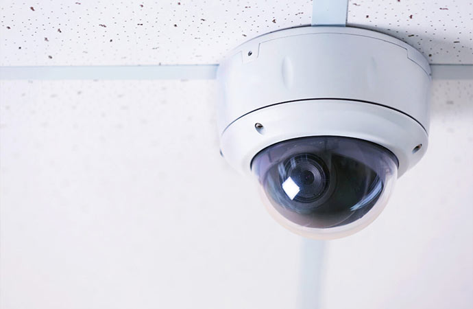 Installed dome camera for home